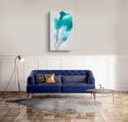 Modern Fine Art for Home Decor Abstract Watercolor Painting White petals 40x23" by Marta Spendowska