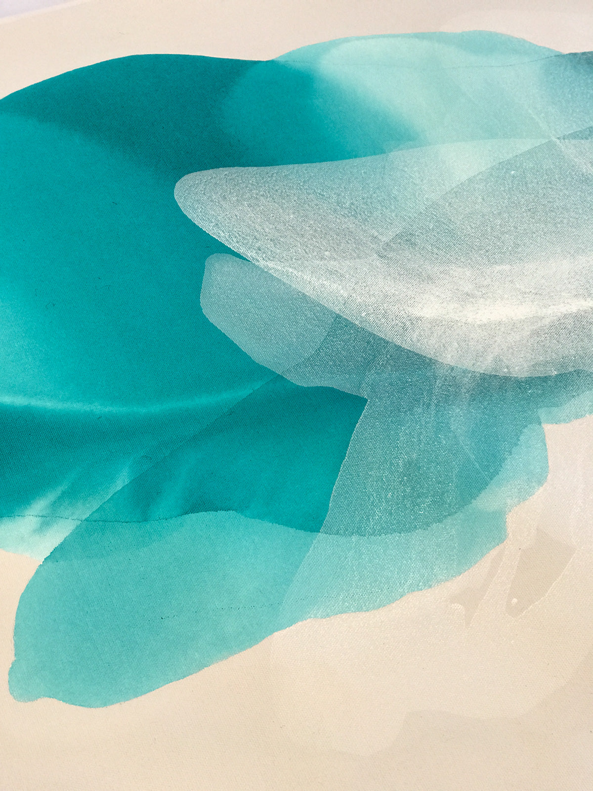 Modern Fine Art for Home Decor Abstract Watercolor Painting White petals 40x23" by Marta Spendowska