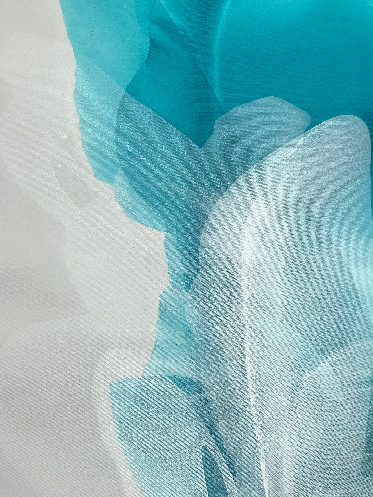 Modern Fine Art for Home Decor Abstract Watercolor Painting White petals 40x23" by Marta Spendowska