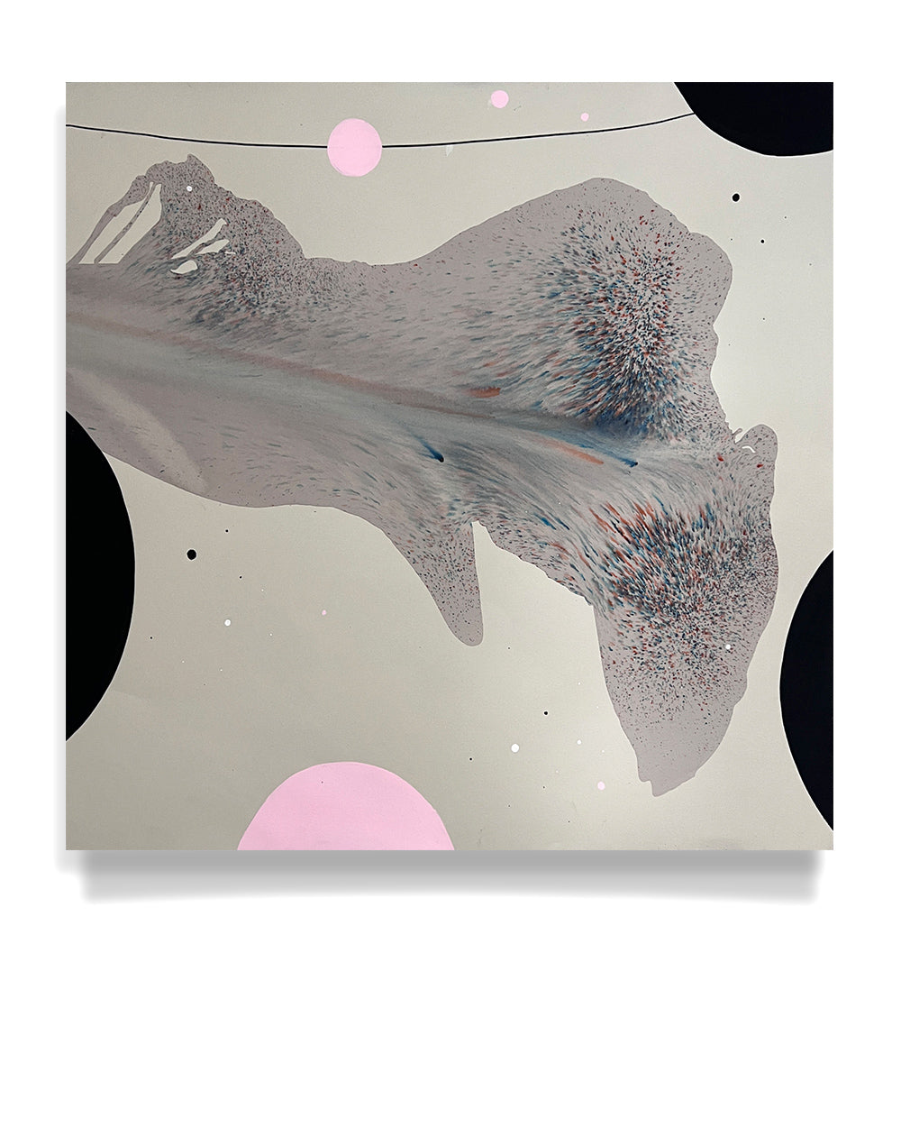 Modern Fine Art for Home Decor Botanical Abstract Watercolor Painting Rosy 22x22" by Marta Spendowska