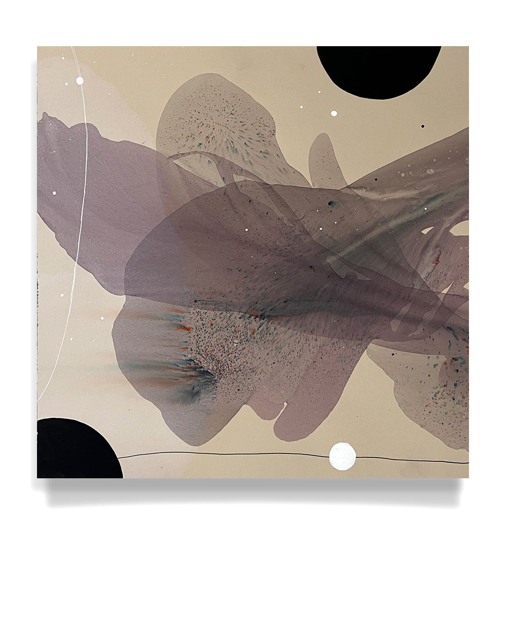 Modern Fine Art for Home Decor Botanical Abstract Watercolor Painting This quiet Angel 16x16" by Marta Spendowska