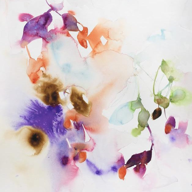 Modern Fine Art for Home Decor Botanical Watercolor Painting Gotra 30x22" by Marta Spendowska