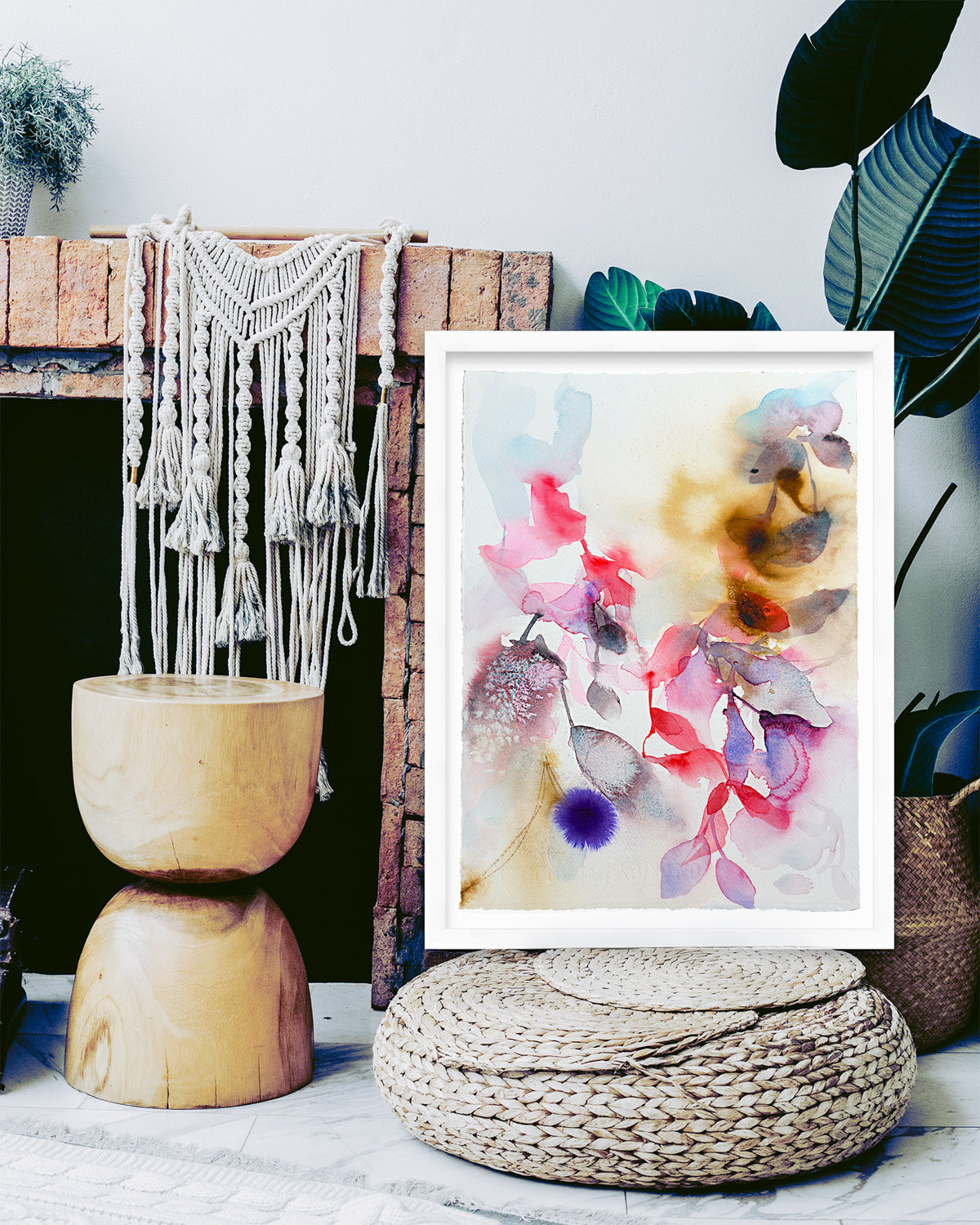 Modern Fine Art for Home Decor Botanical Watercolor Painting Loala 11x15" by Marta Spendowska