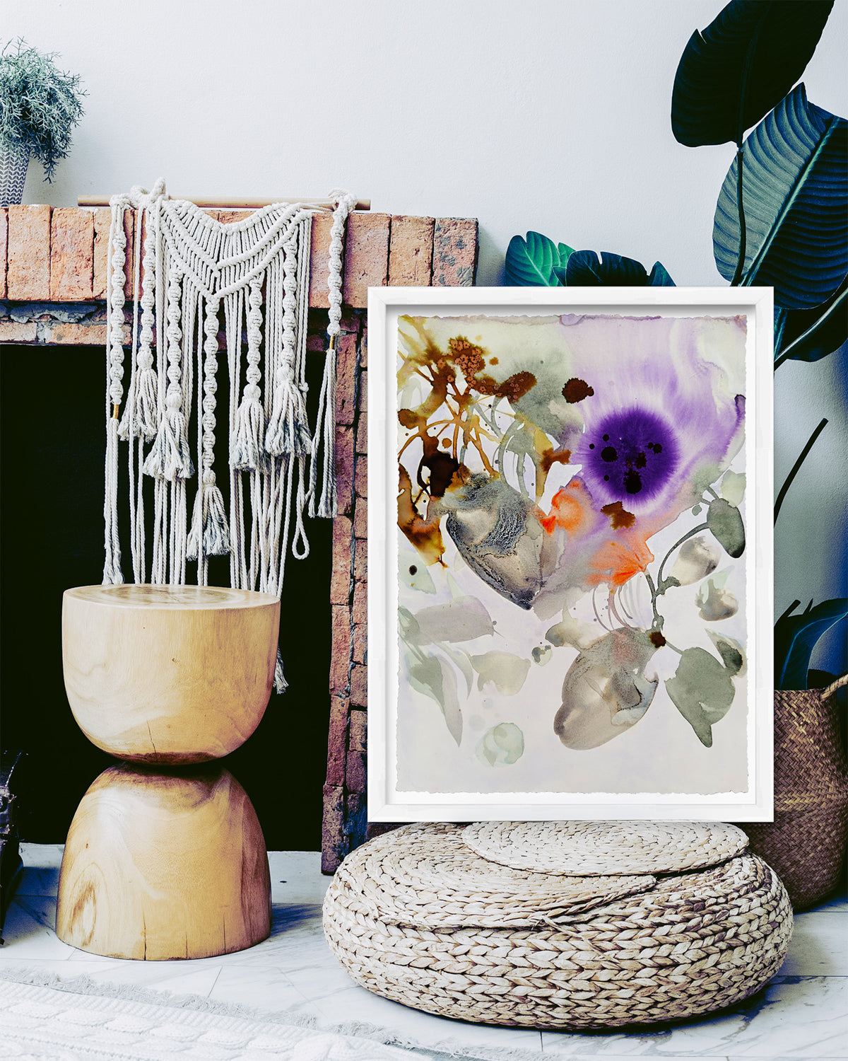 Modern Fine Art for Home Decor Botanical Watercolor Painting Persa 9x12" by Marta Spendowska