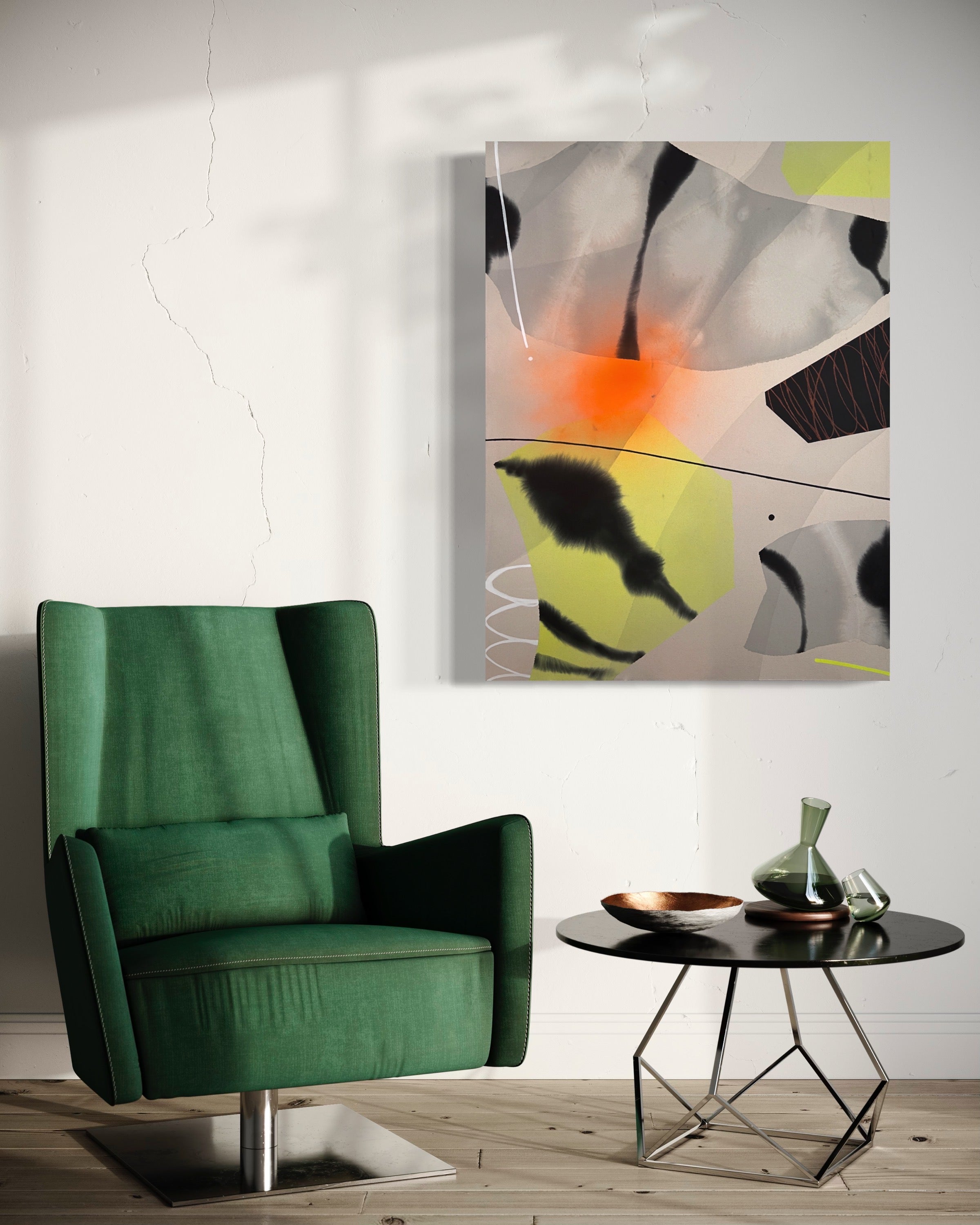 Modern Fine Art for Home Decor Painting | Attempt to Rise | 48x36 Canvas by Marta Spendowska