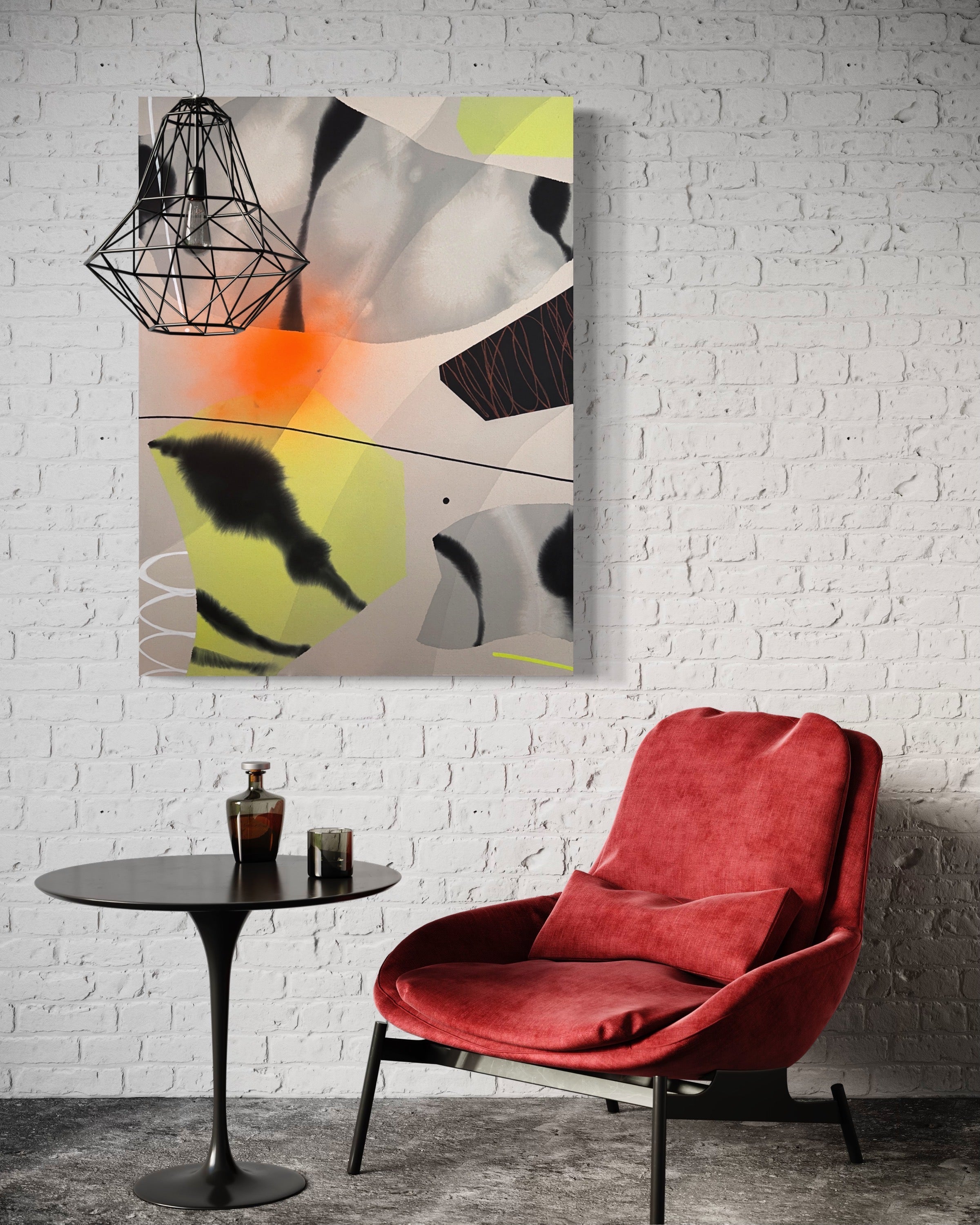 Modern Fine Art for Home Decor Painting | Attempt to Rise | 48x36 Canvas by Marta Spendowska