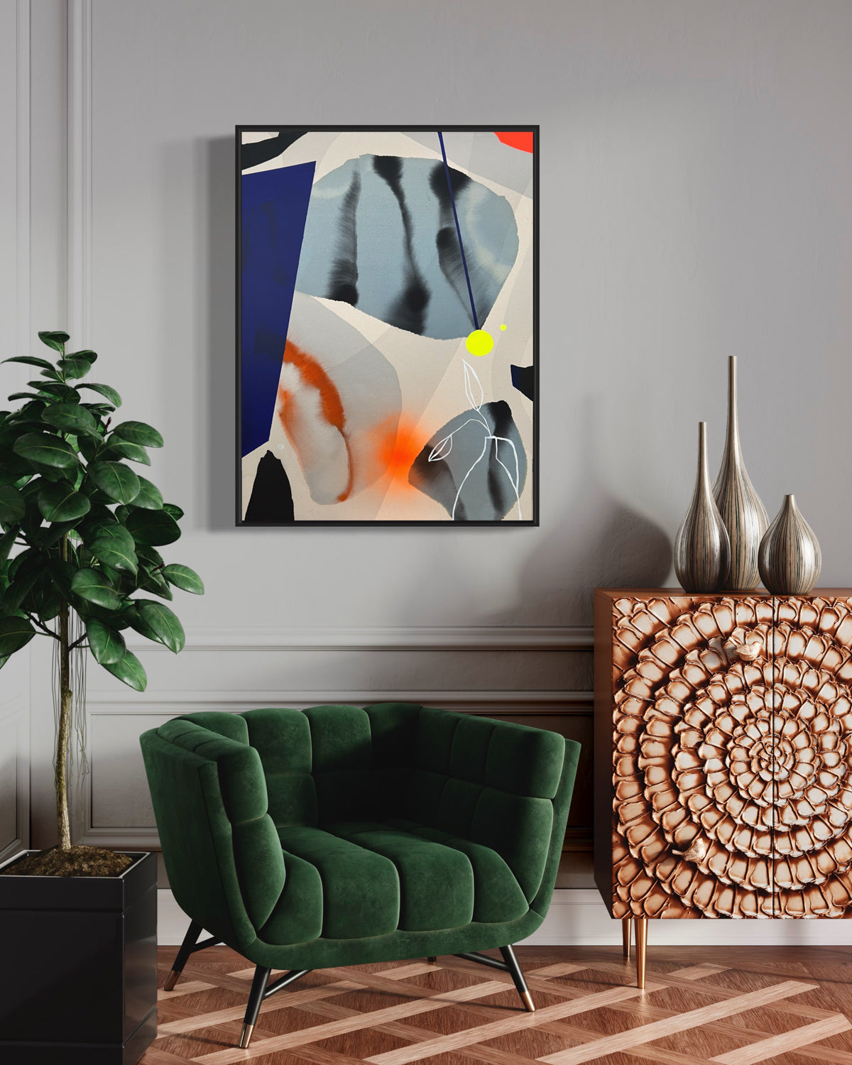 Modern Fine Art for Home Decor Painting | Facing skies and seas | 41x31 Canvas by Marta Spendowska