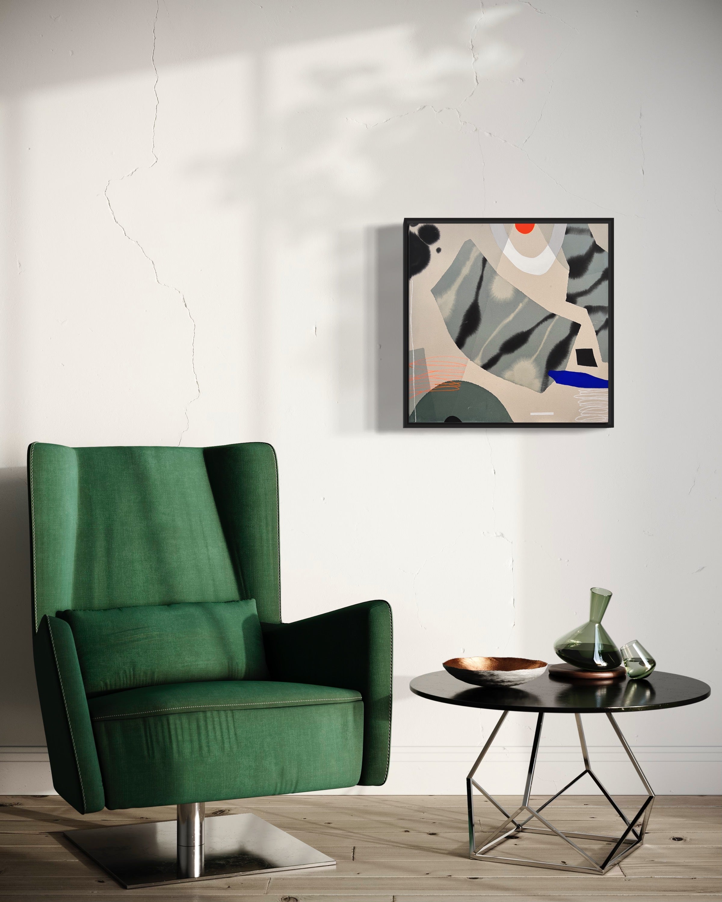 Modern Fine Art for Home Decor Painting | The Golden Heaven | 25x25 Canvas by Marta Spendowska