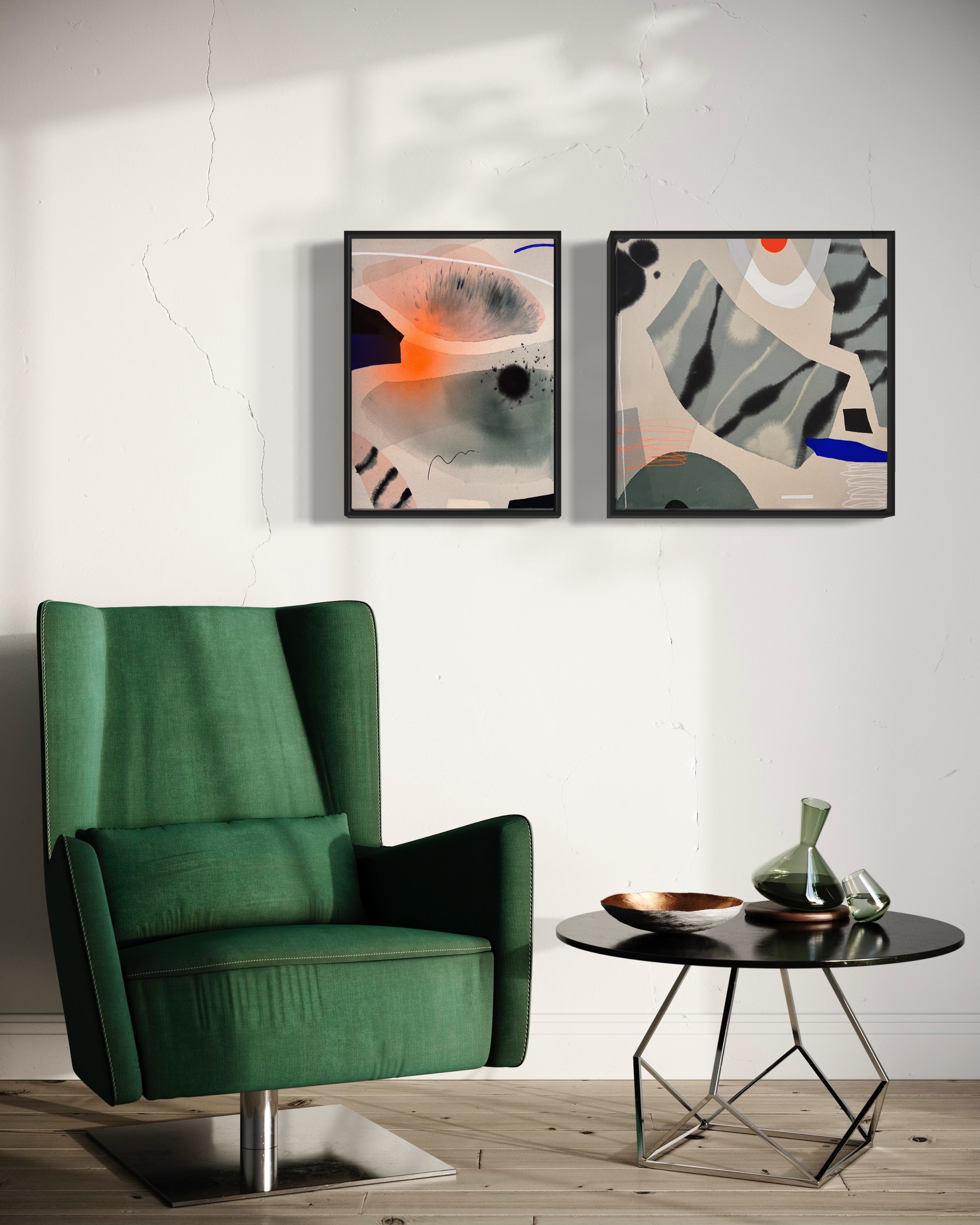 Modern Fine Art for Home Decor Painting | The Golden Heaven | 25x25 Canvas by Marta Spendowska