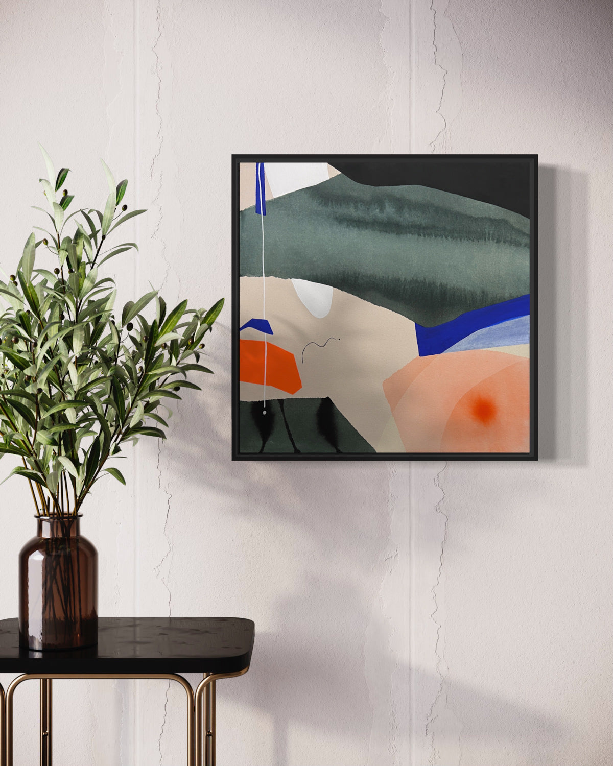 Modern Fine Art for Home Decor Painting | Within the inner moss | 25x25 Canvas by Marta Spendowska