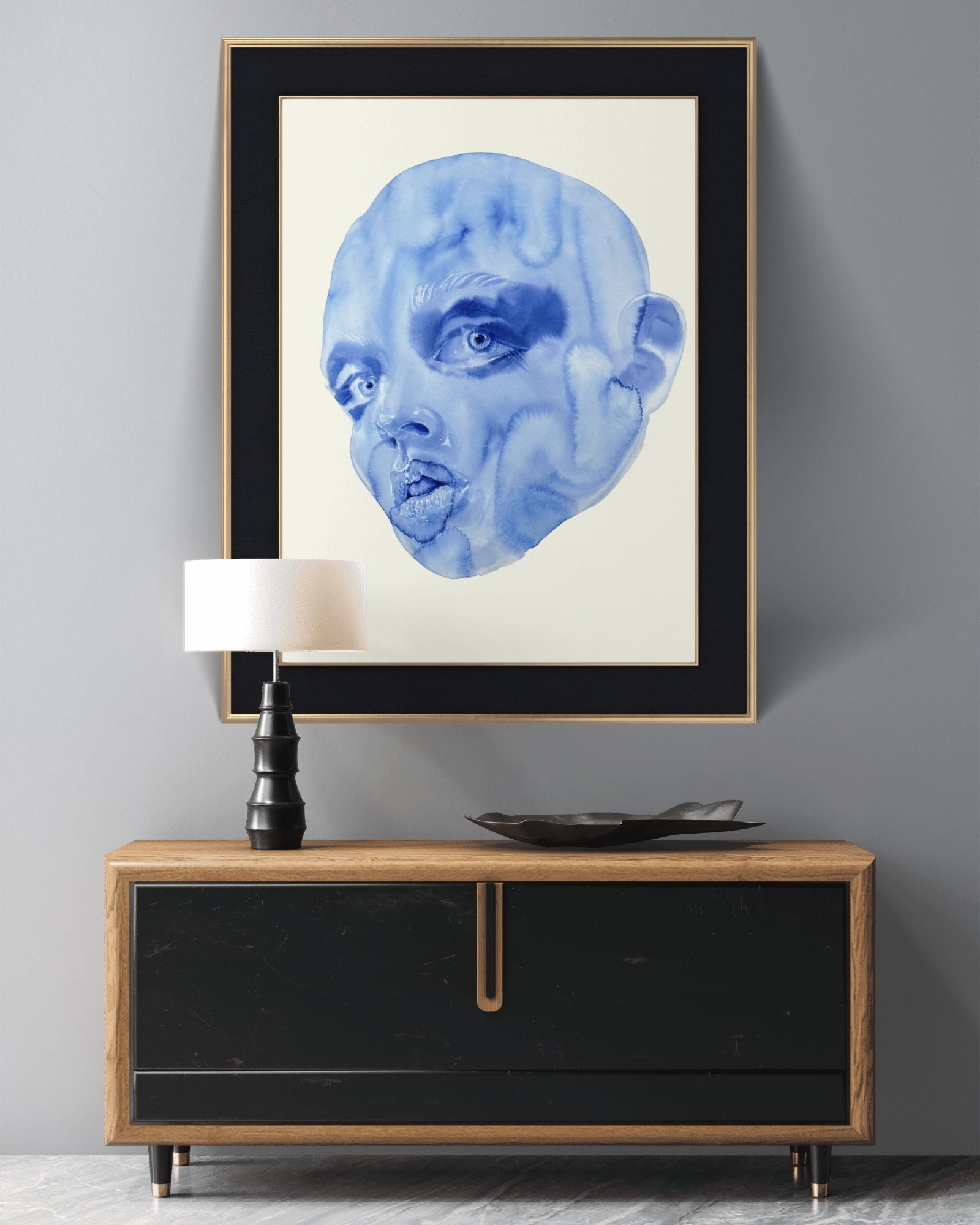 Watercolor Portrait Painting Ōrakle 1, 30x22"