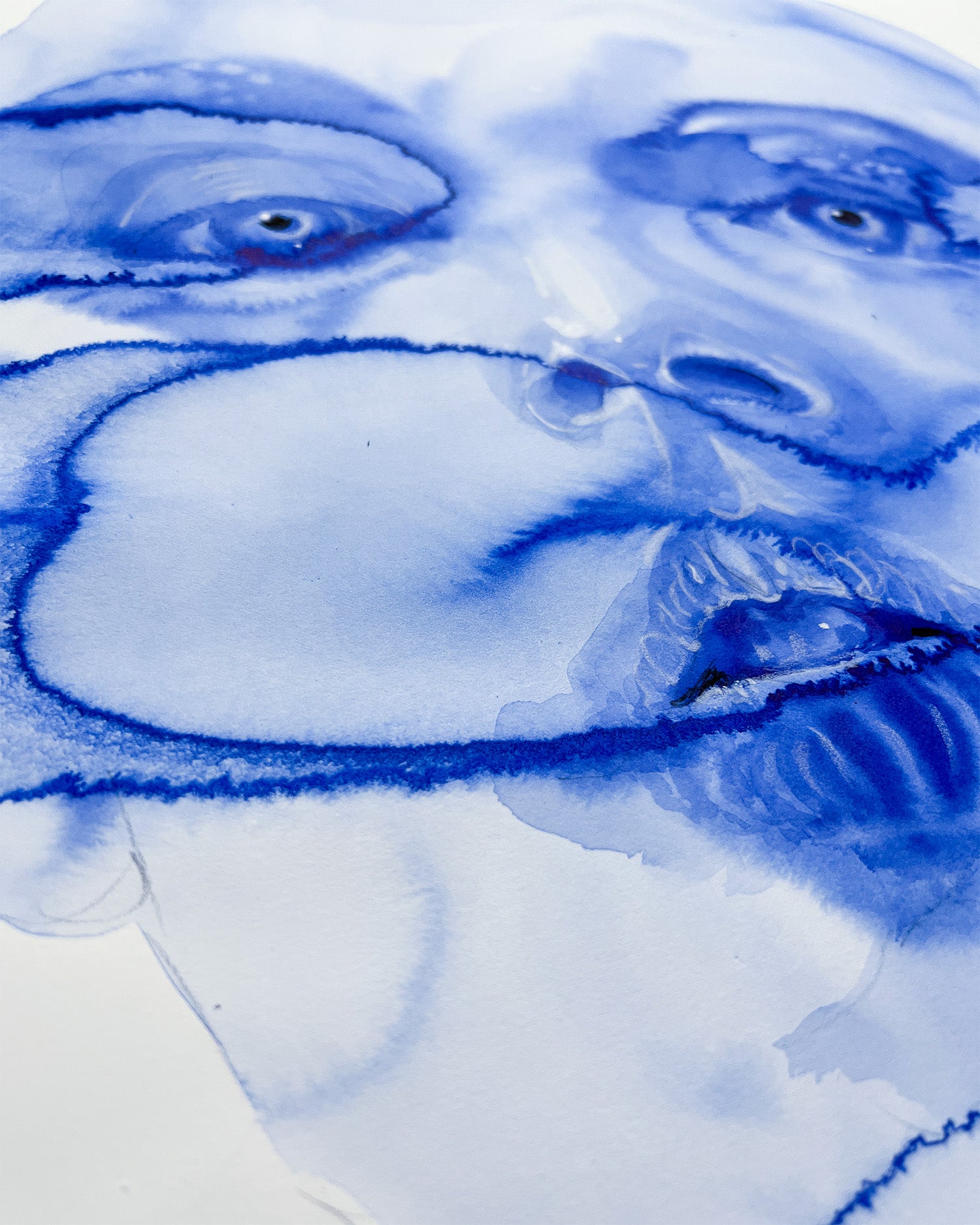 Watercolor Portrait Painting Ōrakle 3, 30x22"