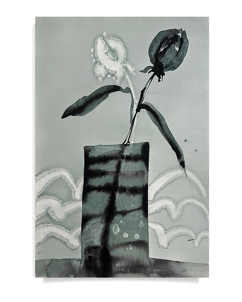 original-painting-canvas-abstract-landscape-botanical-watercolor-marta-spendowska-verymarta-Painting | Homesick for Tulips | 18x12 Paper