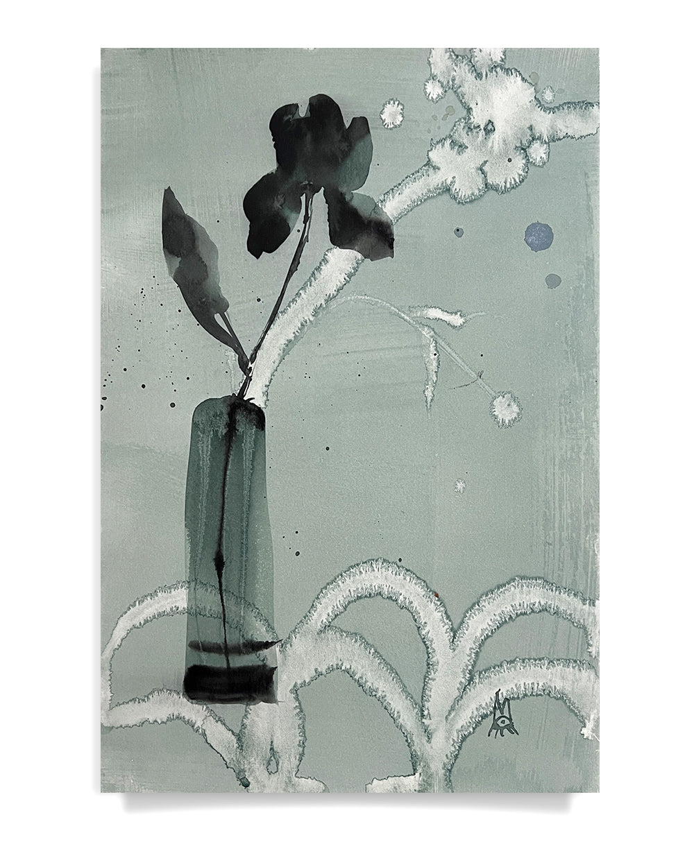 original-painting-canvas-abstract-landscape-botanical-watercolor-marta-spendowska-verymarta-Painting | The gentle Iris | 18x12 Paper