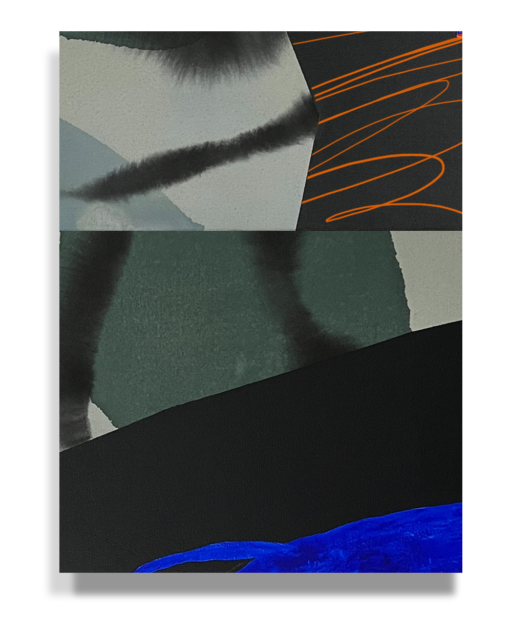 original-painting-canvas-abstract-landscape-botanical-watercolor-Painting | Moments of Blue | 41x31 Canvas