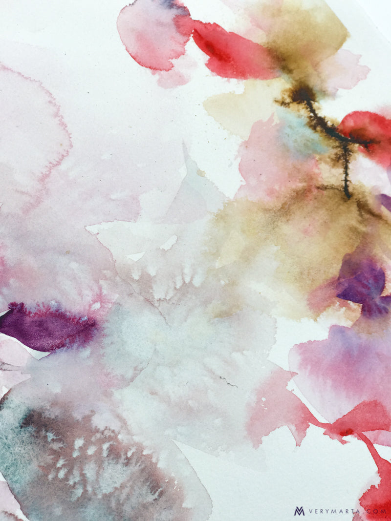 original-painting-watercolor-abstract-botanical-landscape-marta-spendowska-verymarta-Painting, watercolor | Earth and Sky Tremble | 22x15in Paper
