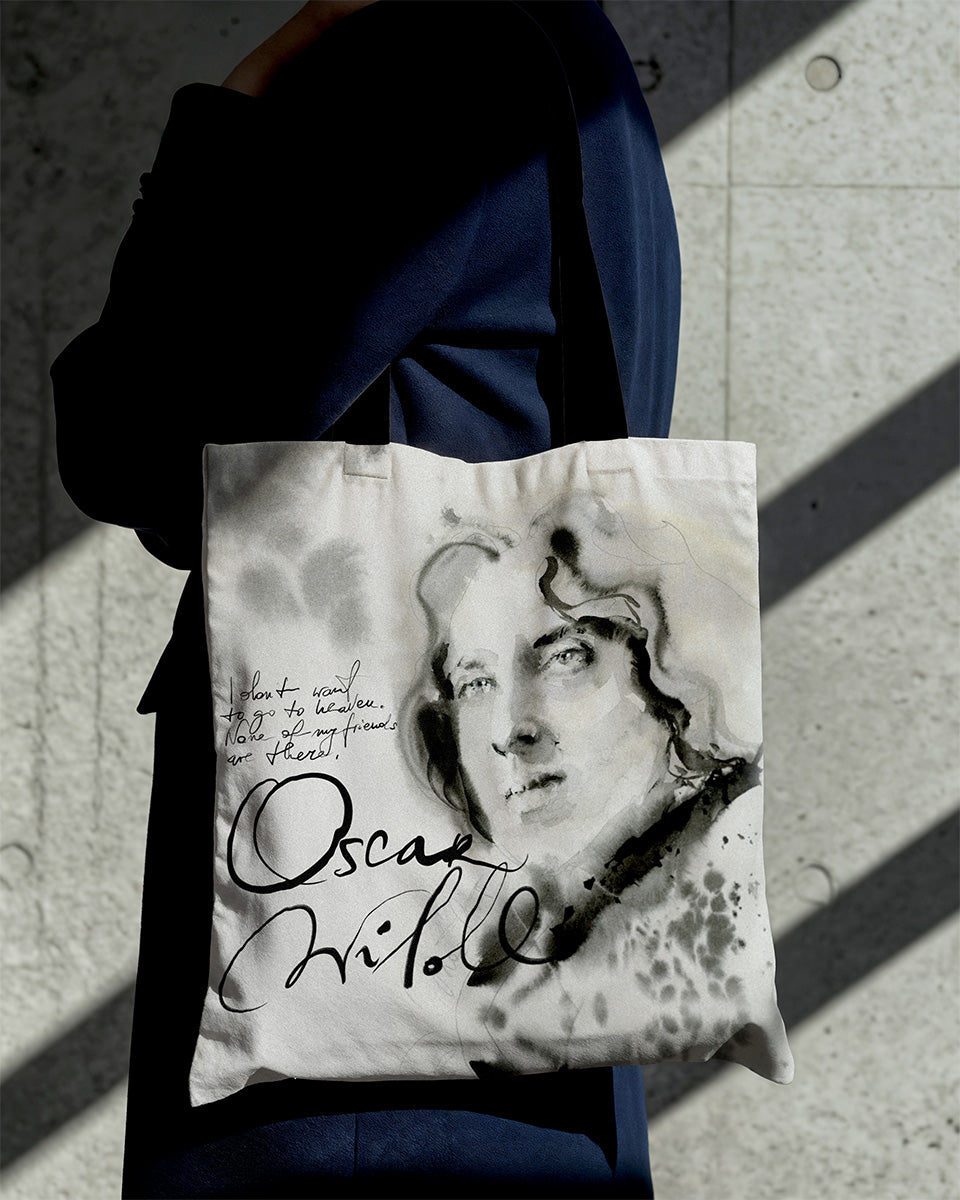 Oscar Wilde portrait Tote Bag | Literary Author Illustration