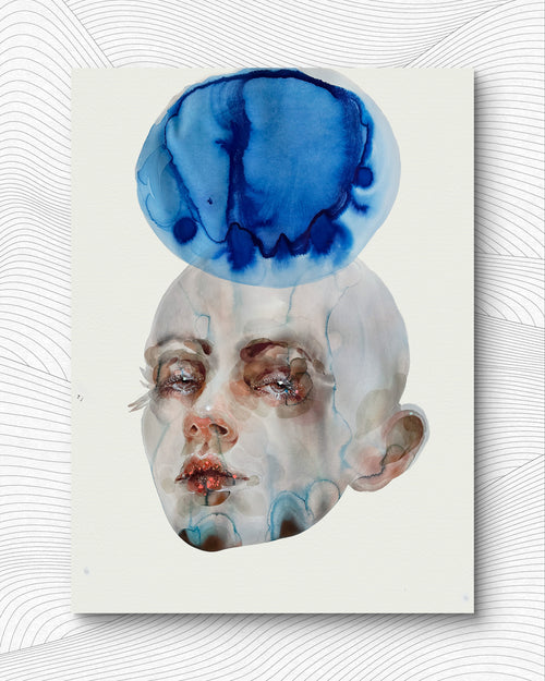 Aria 30x22" | Contemporary Portrait Watercolor Painting
