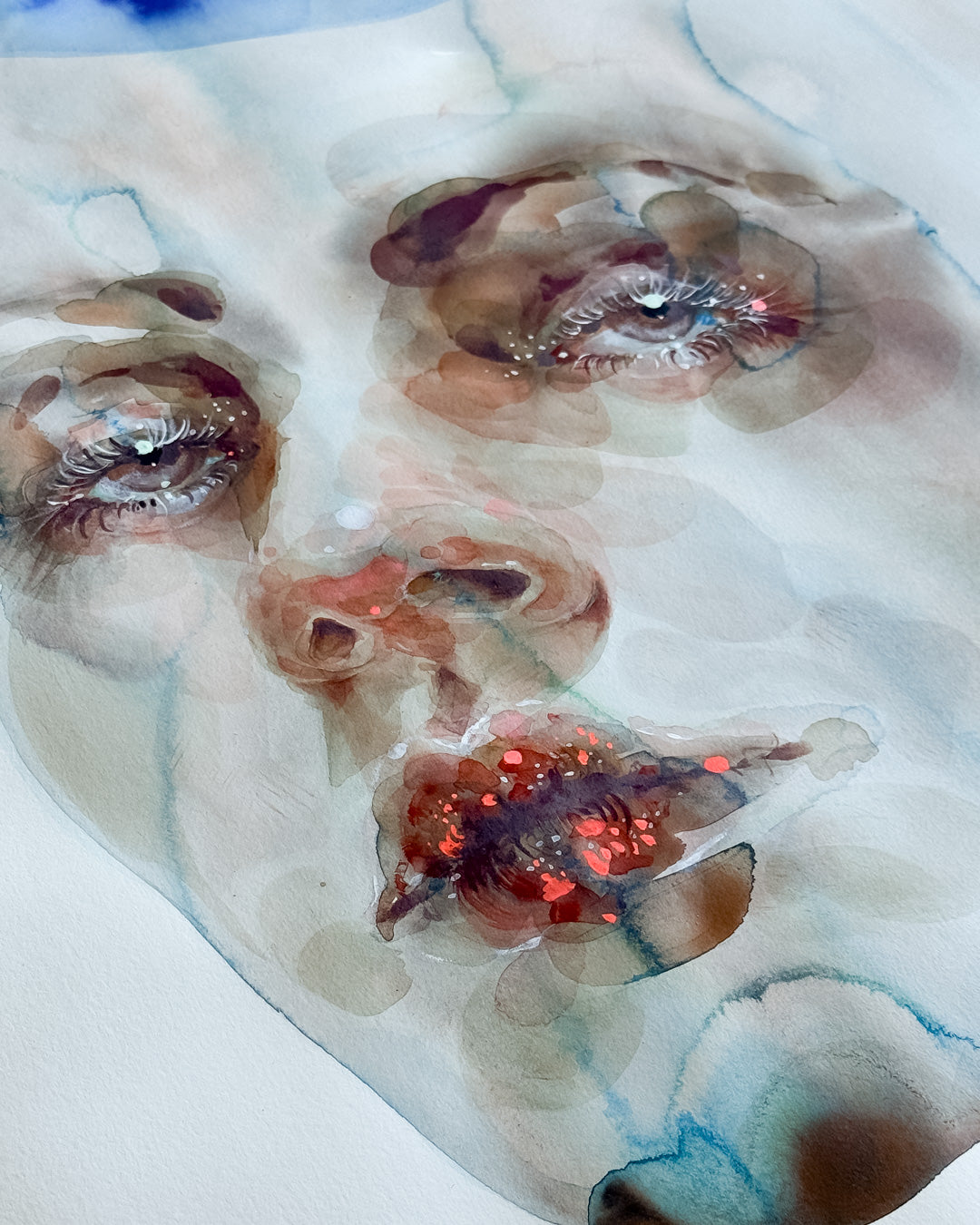 Watercolor Portrait Painting Aria 30x22"