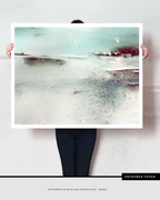 Landscape Wall  Art Prints Loose Abstract Watercolor Paper & Canvas | New England Winter