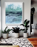 Landscape Wall  Wal Art Prints Loose Abstract Watercolor Paper & Canvas | Blue Fields 2