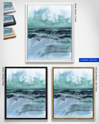 Landscape Wall  Wal Art Prints Loose Abstract Watercolor Paper & Canvas | Blue Fields 2