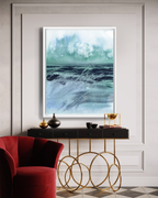 Landscape Wall  Wal Art Prints Loose Abstract Watercolor Paper & Canvas | Blue Fields 2