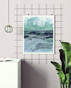 Landscape Wall  Wal Art Prints Loose Abstract Watercolor Paper & Canvas | Blue Fields 2