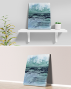 Landscape Wall  Wal Art Prints Loose Abstract Watercolor Paper & Canvas | Blue Fields 2
