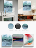 Landscape Wall  Wal Art Prints Loose Abstract Watercolor Paper & Canvas | Blue Fields 2