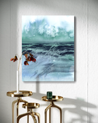 Landscape Wall  Wal Art Prints Loose Abstract Watercolor Paper & Canvas | Blue Fields 2