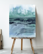 Landscape Wall  Wal Art Prints Loose Abstract Watercolor Paper & Canvas | Blue Fields 2