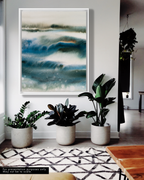 Landscape Wall  Art Prints Loose Abstract Watercolor Paper & Canvas | Bluesy