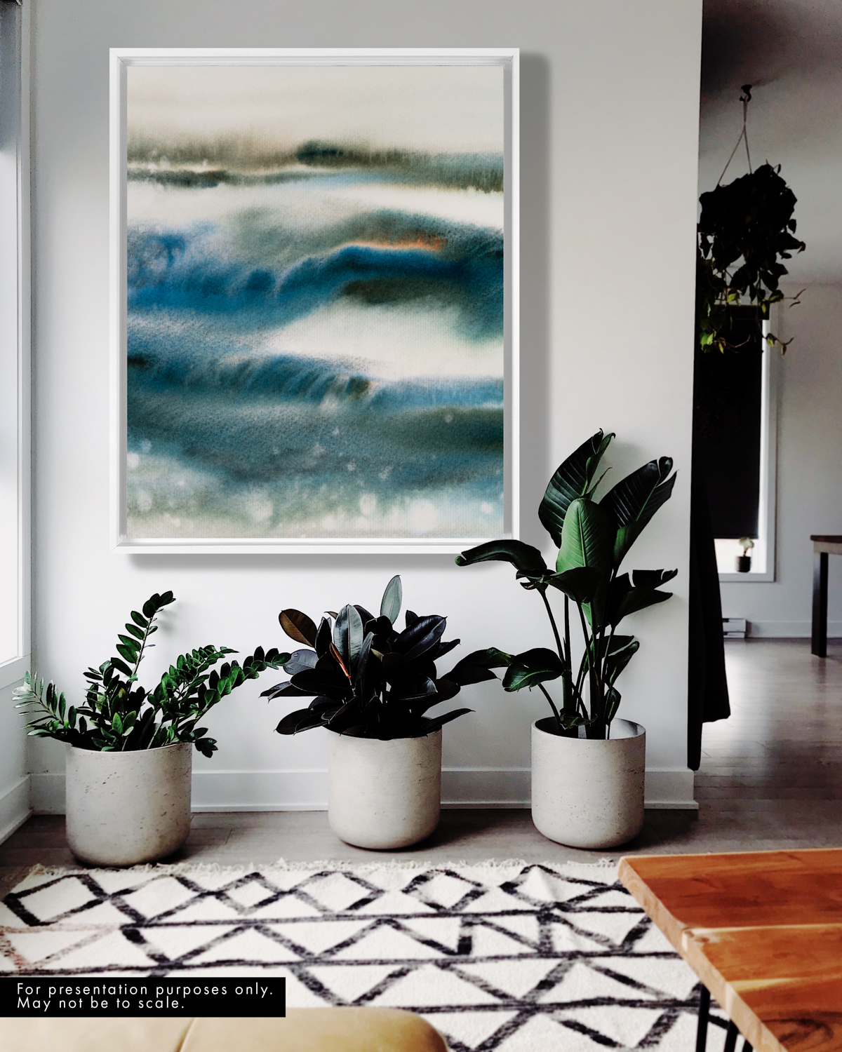 Landscape Wall  Art Prints Loose Abstract Watercolor Paper & Canvas | Bluesy