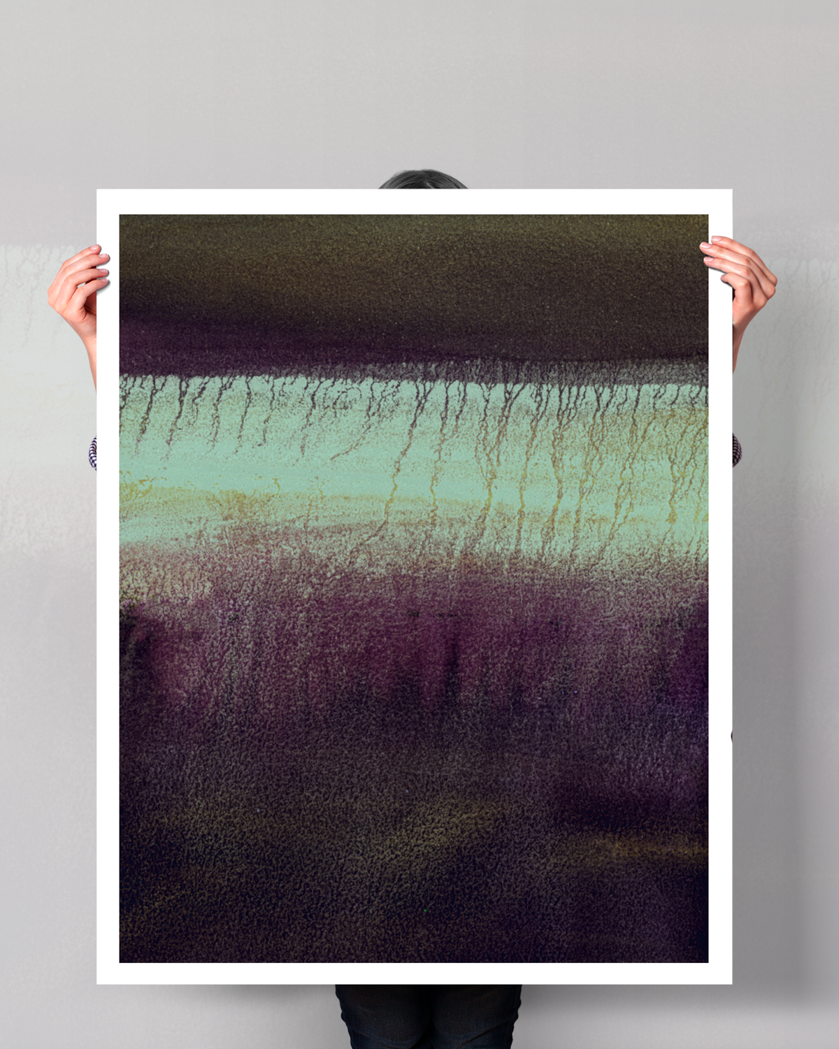 Landscape Wall  Art Prints Loose Abstract Watercolor Paper & Canvas | Burgundy Fields