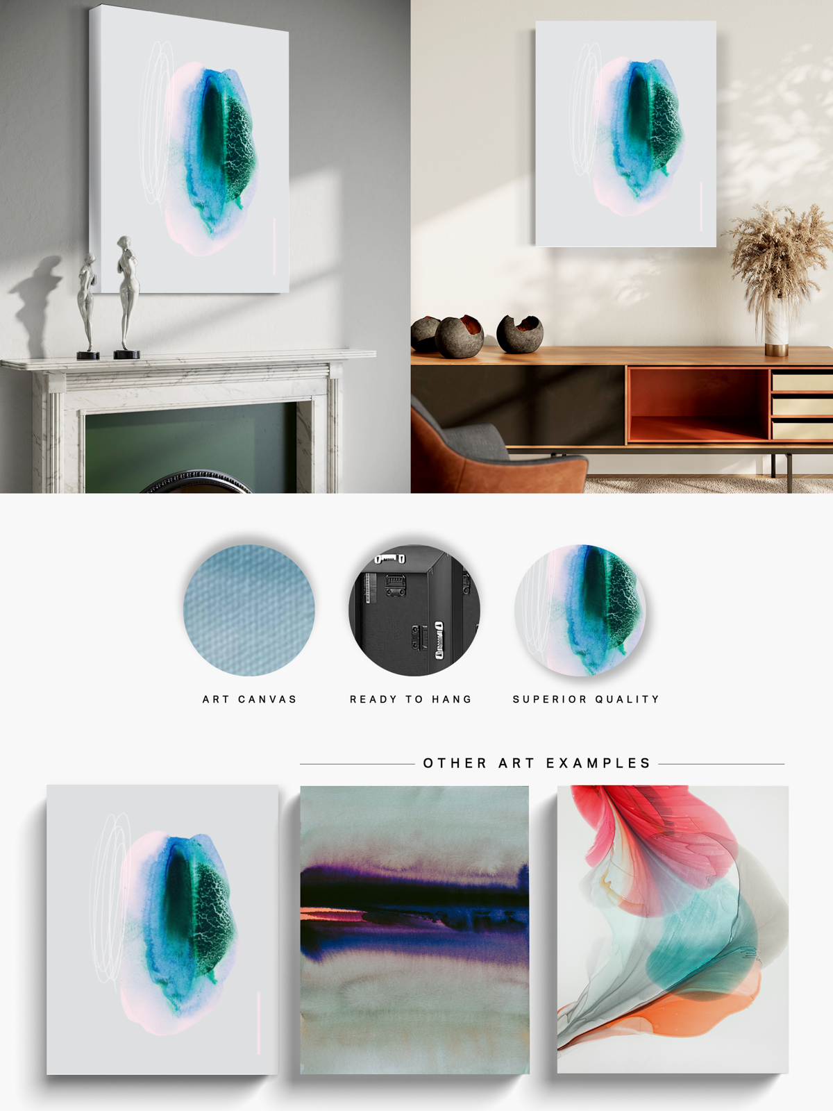 Abstract Wall Art Prints Loose Watercolor Paper & Canvas | Elun
