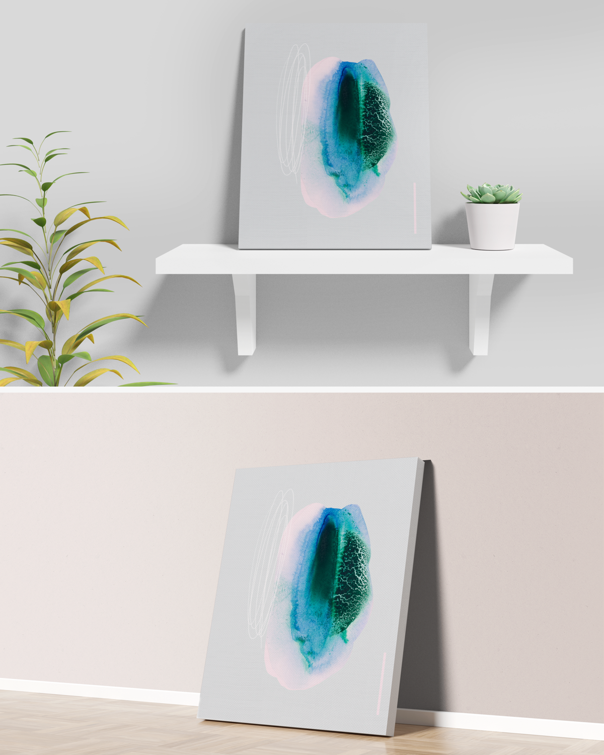 Abstract Wall Art Prints Loose Watercolor Paper & Canvas | Elun