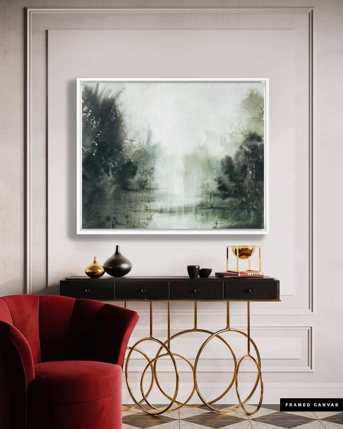 Landscape Wall  Art Prints Loose Abstract Watercolor Paper & Canvas | Emily's Woods