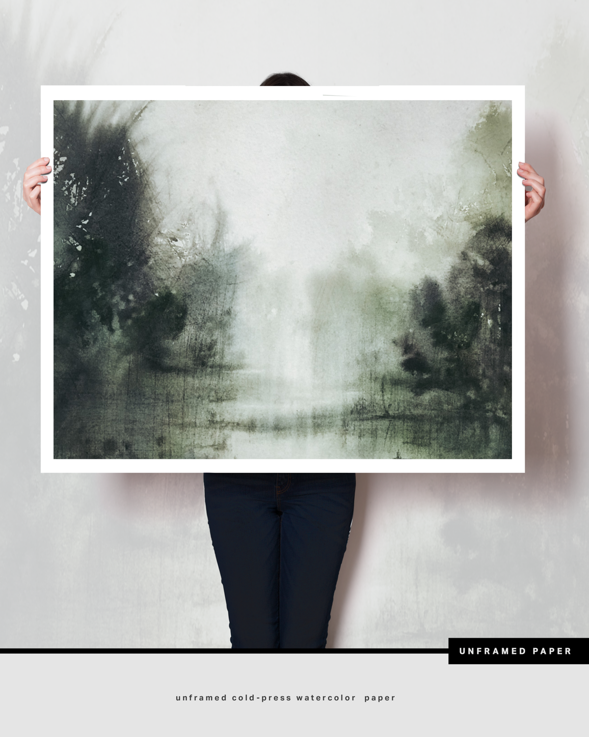 Landscape Wall  Art Prints Loose Abstract Watercolor Paper & Canvas | Emily's Woods