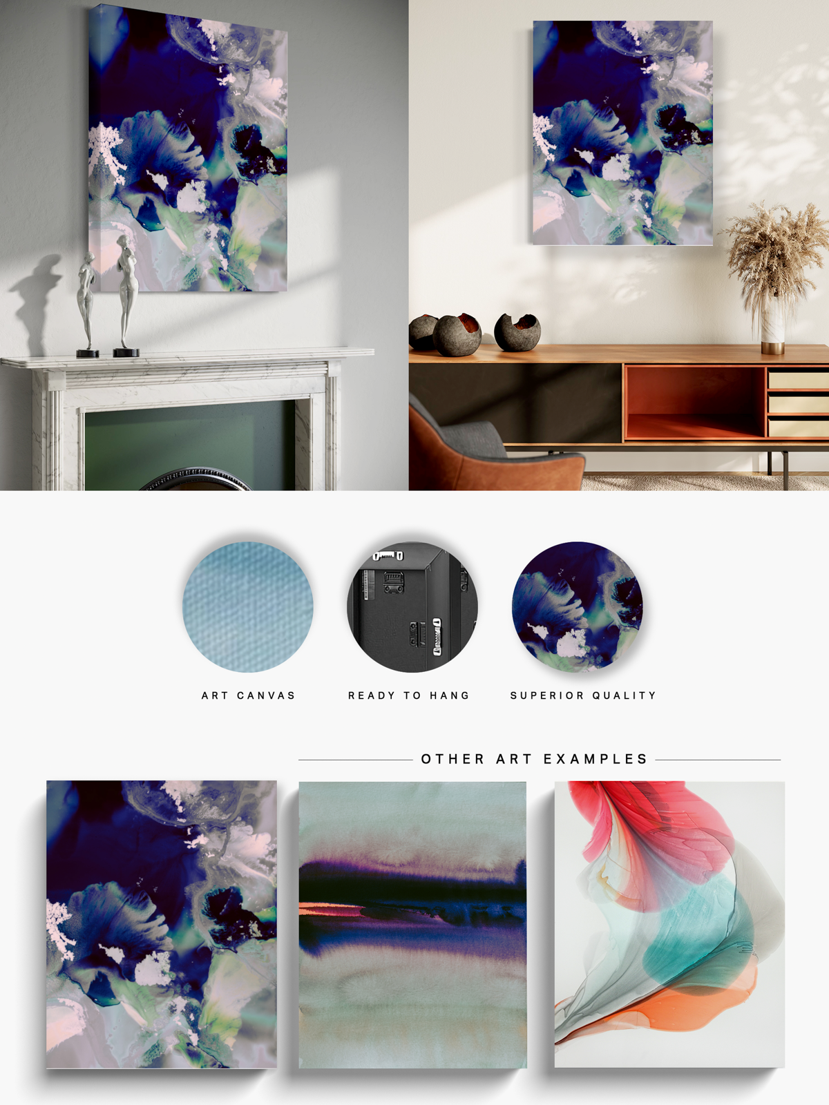 Abstract Wall Art Prints Loose Watercolor Paper & Canvas | Flomse
