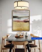 Landscape Wall  Art Prints Loose Abstract Watercolor Paper & Canvas | Gold Earth