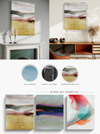 Landscape Wall  Art Prints Loose Abstract Watercolor Paper & Canvas | Gold Earth
