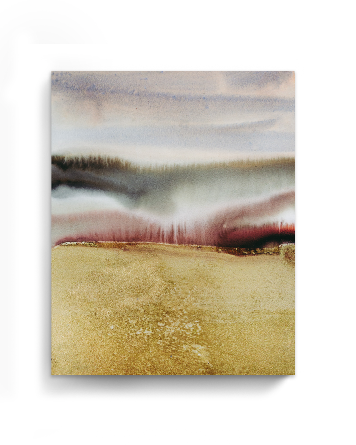 Landscape Wall  Art Prints Loose Abstract Watercolor Paper & Canvas | Gold Earth