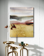 Landscape Wall  Art Prints Loose Abstract Watercolor Paper & Canvas | Gold Earth