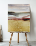 Landscape Wall  Art Prints Loose Abstract Watercolor Paper & Canvas | Gold Earth