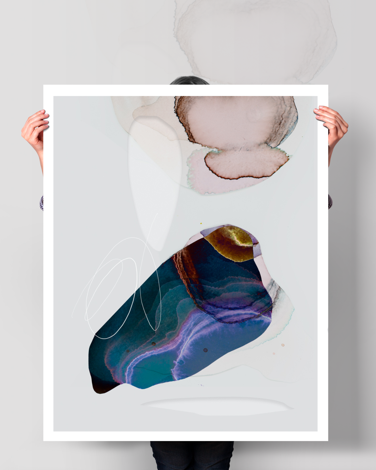 Abstract Wall Art Prints Loose Watercolor Paper & Canvas | Lunel