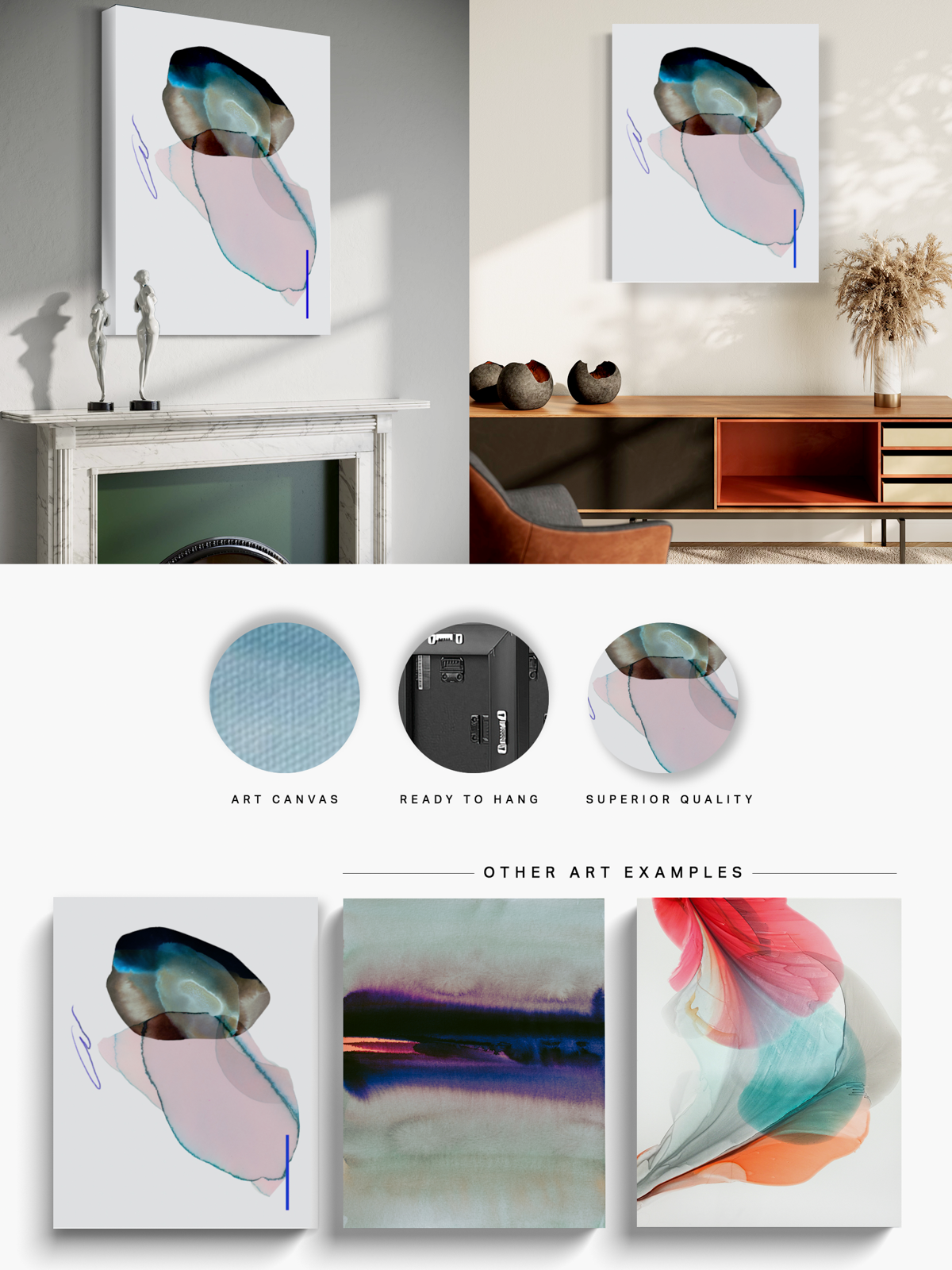 Abstract Wall Art Prints Loose Watercolor Paper & Canvas | Lunora