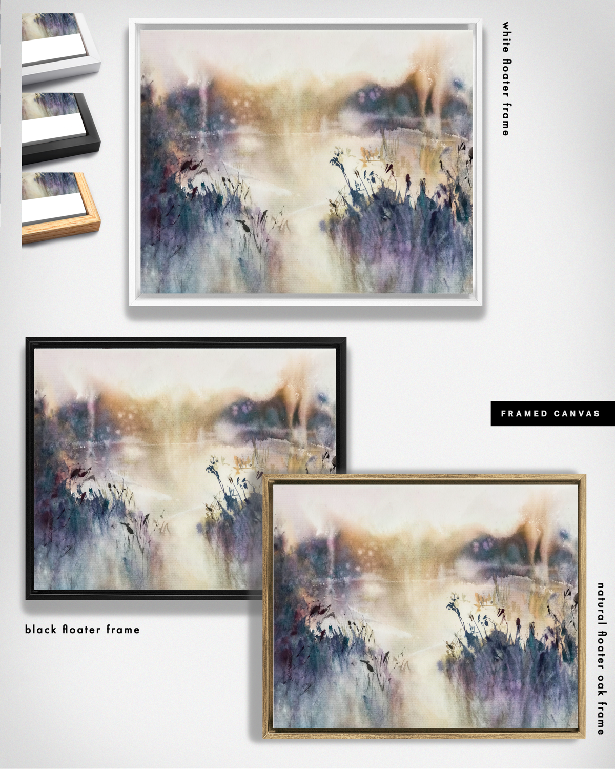 Landscape Wall  Art Prints Loose Abstract Watercolor Paper & Canvas | Marsh