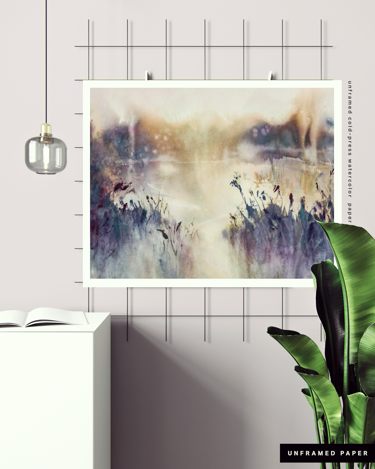 Landscape Wall  Art Prints Loose Abstract Watercolor Paper & Canvas | Marsh