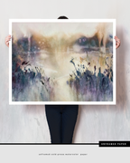 Landscape Wall  Art Prints Loose Abstract Watercolor Paper & Canvas | Marsh
